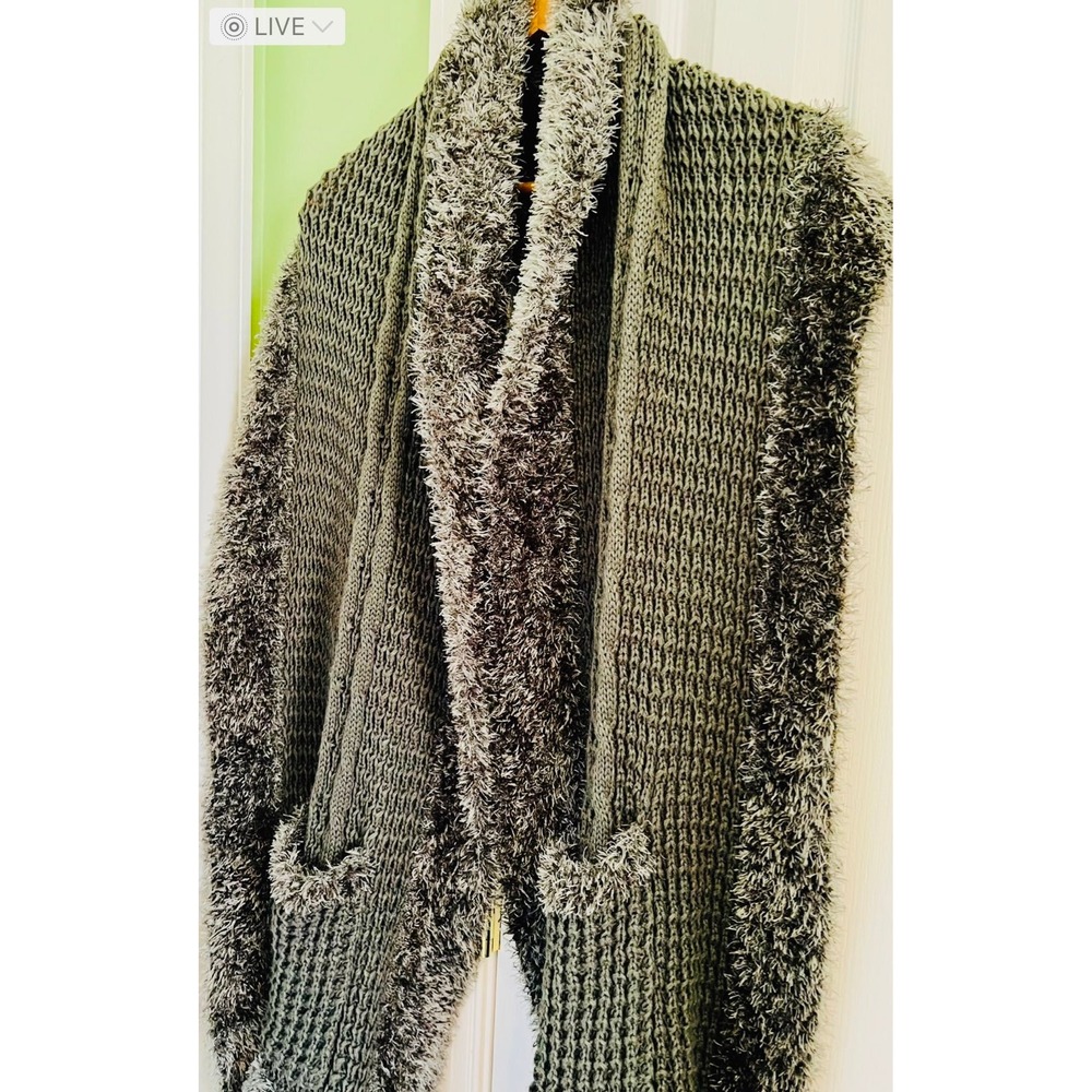 Cardigan gray‎ fluffy Noelle shaw one size